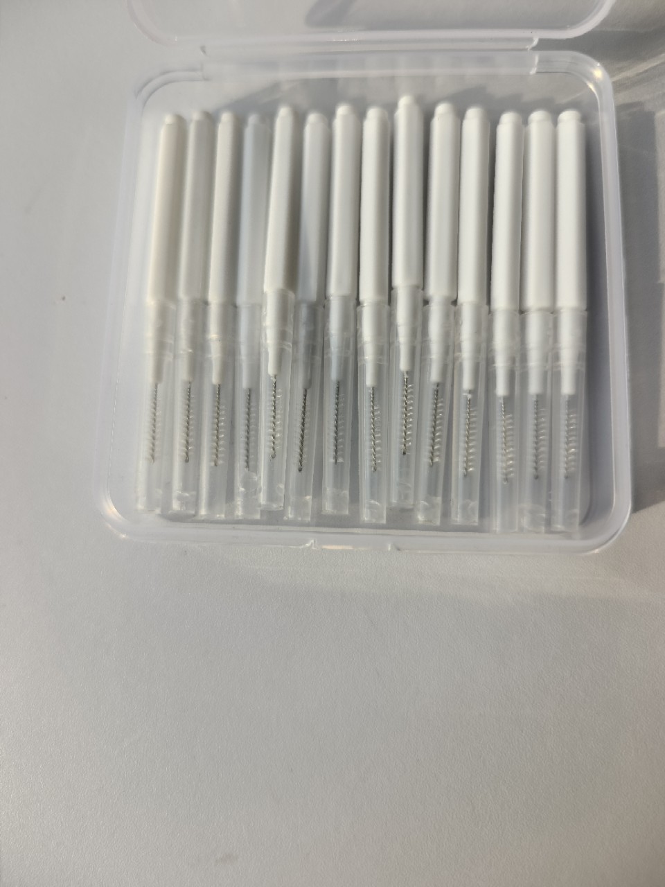 50 cables de acero en caja I-type cepillo de dientes cepillo de costura cepillo de alambre de nylon cepillo de limpieza profunda tipo lápiz oral