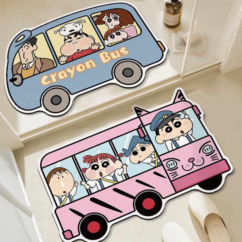 Crayon Xiaoxin Diatom Mud Quick-drying Soft Floor Mat Bathroom Toilet Cartoon Absorbent Non-slip Toilet Carpet