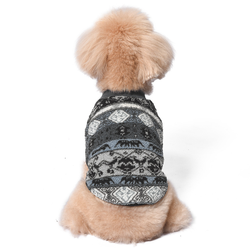 Ropa para mascotas Otoño e Invierno Polar cuello redondo pullover ropa para perros forrada de lana polar engrosada perro de peluche ropa para perros de lucha