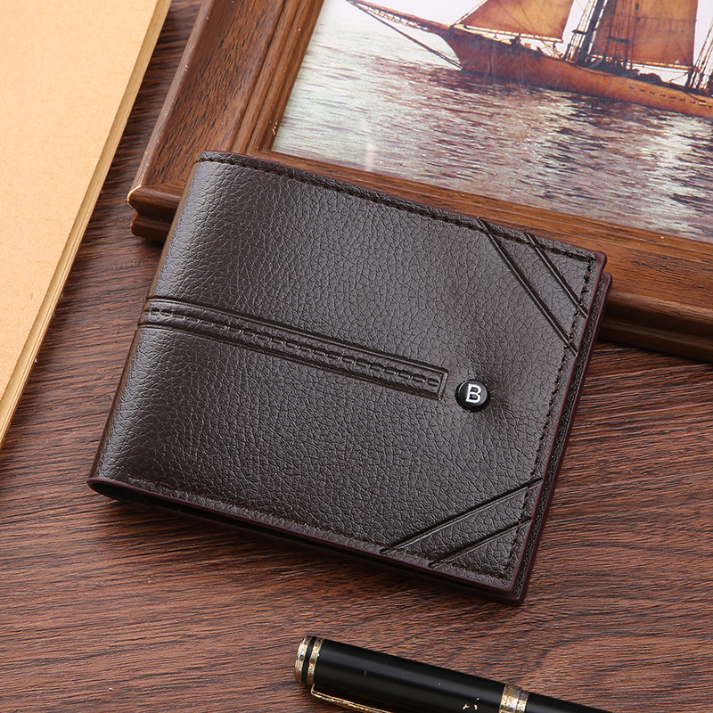 New Men's wallet fashion casual plain soft wallet multi-card large capacity short wallet cross-border supply