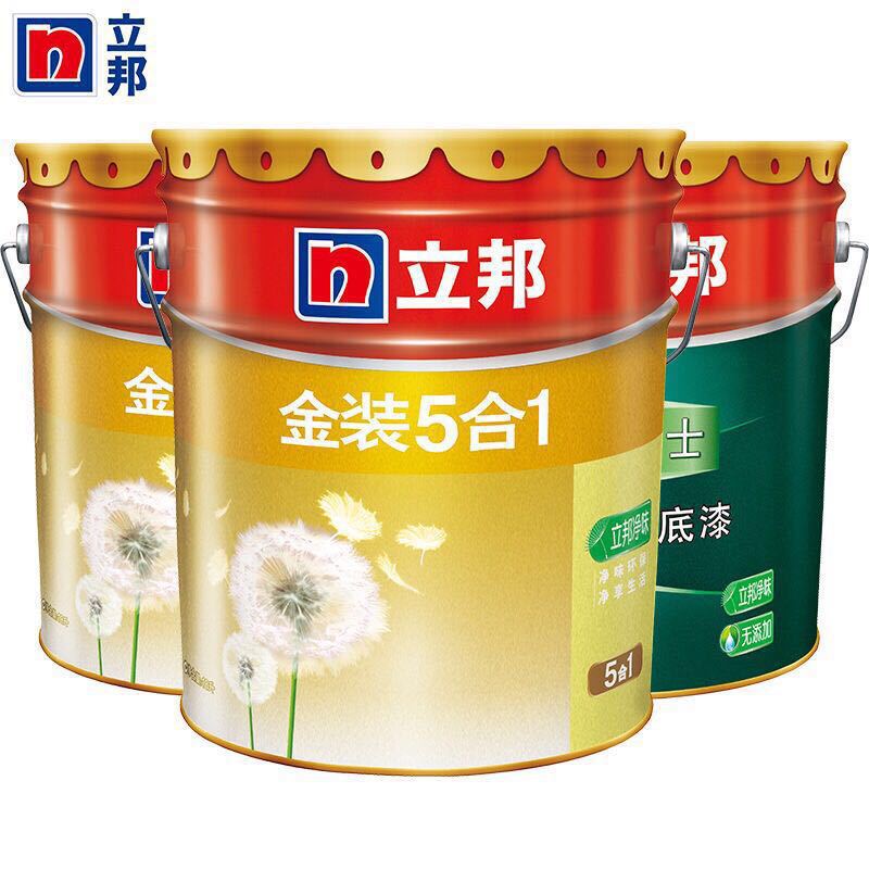 立邦涂料 金装净味五合一乳胶漆 内墙面漆 刷墙漆18L家装涂料