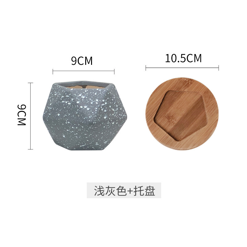 创意多肉花盆带托盘套装组合跨境亚马逊桌面小盆栽专用陶瓷小花盆|undefined