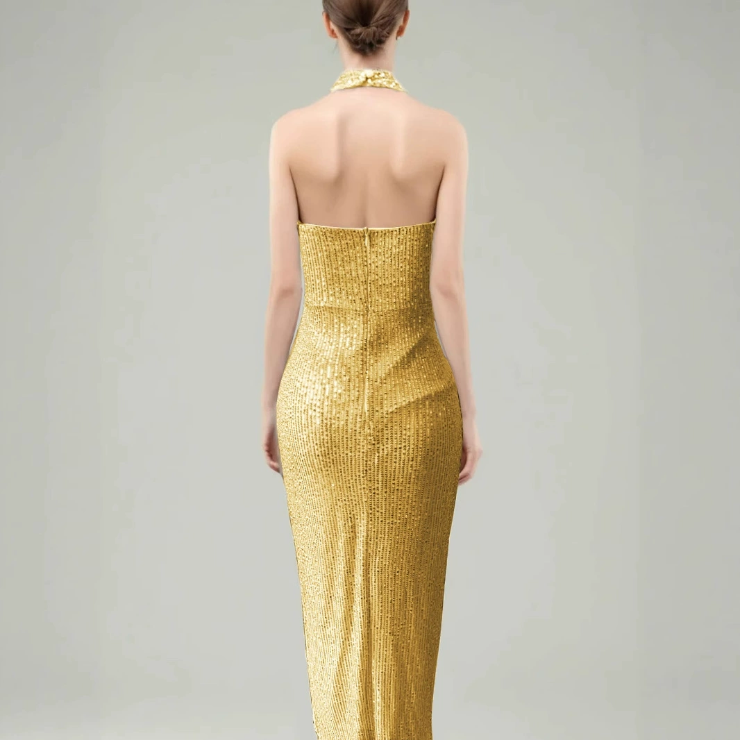 (Cross-border trading), sexy nail sequins, evening dress, European style, wholesale, hip-accented