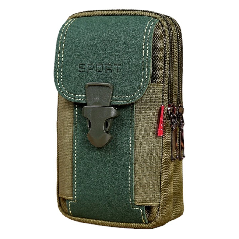 New Extra Large Fashionable Oxford Cloth Mobile Phone Bag Men's Multifunctional Mobile Phone Case Wear Thickened Mobile Phone Bag with Belt