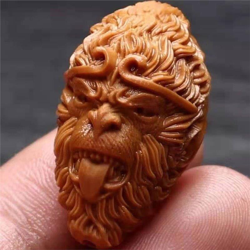 Olive Nuclear Carved Bracelet Men's Monkey King Awesome Bracelet Nuclear Carved Olive Nuclear Hand Carved Literary Play