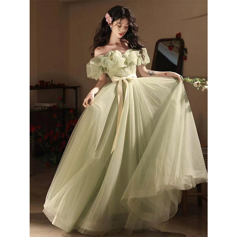 Dream Green Escape Princess Evening Dress New Engagement Fairy Host Student Day Adult Ceremony Evening Dress Dream Green Escape Princess Evening Dress New Engagement Fairy Host Student Day Adult Ceremony Evening Dress
