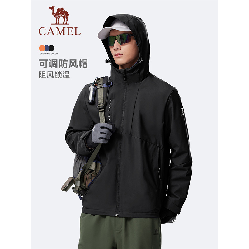 Camel Sports Jacket for Men and Women 2026 New Autumn and Winter Outdoor Windbreaker Casual Windproof Waterproof Jacket Mountaineering Clothing
