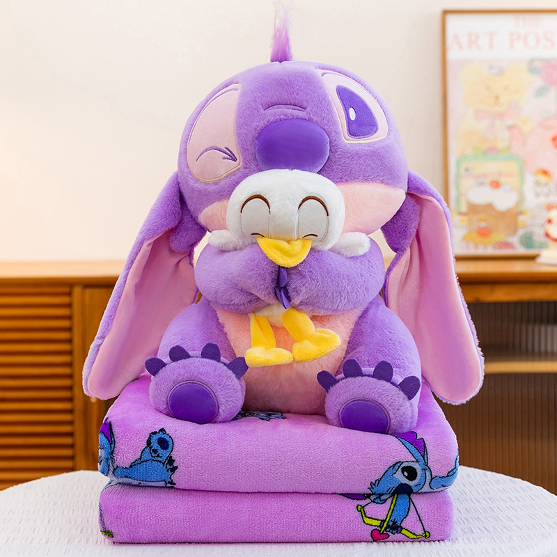 Manta de aire acondicionado de dibujos animados, almohada, edredón, almohada de siesta multifuncional dos en uno, venta directa de fábrica, comercio exterior al por mayor