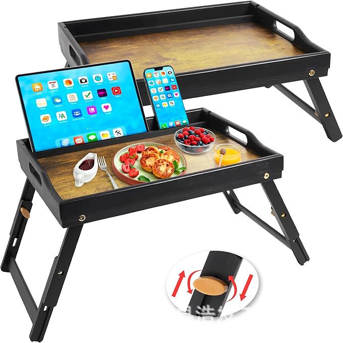 Wooden Tray Bed Small Table Student Dormitory Foldable Study Table Laptop Mobile Phone Holder Bay Window Table