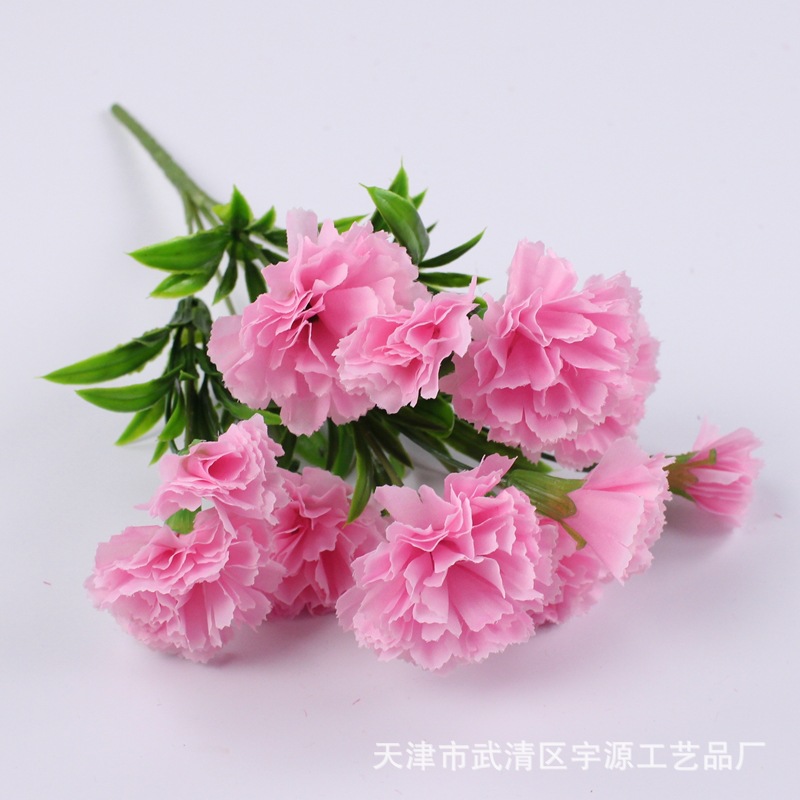 Venta directa de fábrica 11 Clavel artificial flor falsa Día DE LA Madre Día del Maestro regalo flor ingeniería fotografía decoración Flor de seda