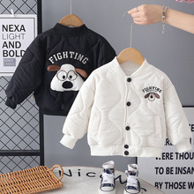 2025冬季新款男童加厚卡通棉衣外套男宝宝休闲保暖外出服上衣代发