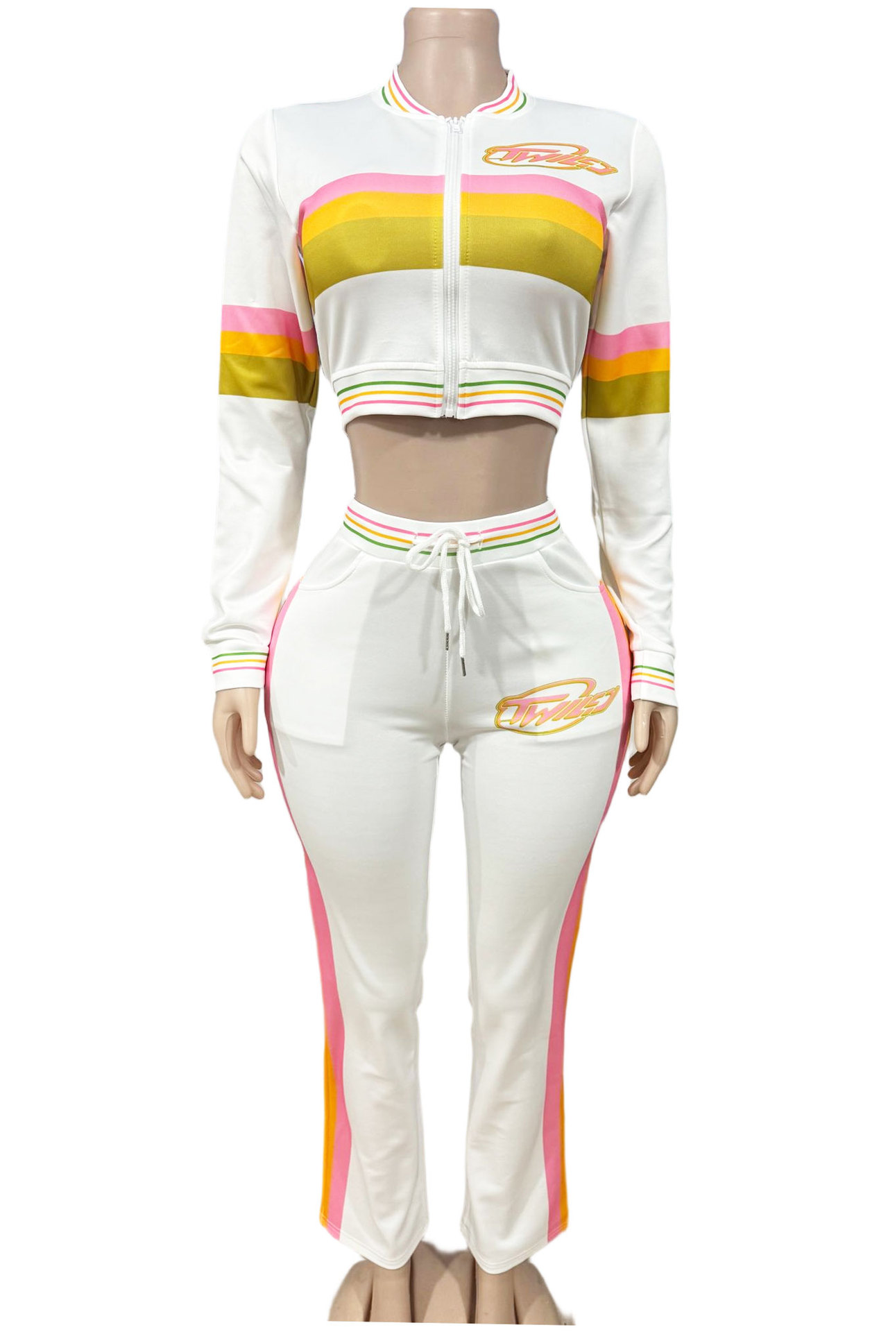 Women's Clothing Women's Casual Fashion Street Style Zipper Long Sleeved Jacket And Trousers Set Trendy Suit_ecoleips.com