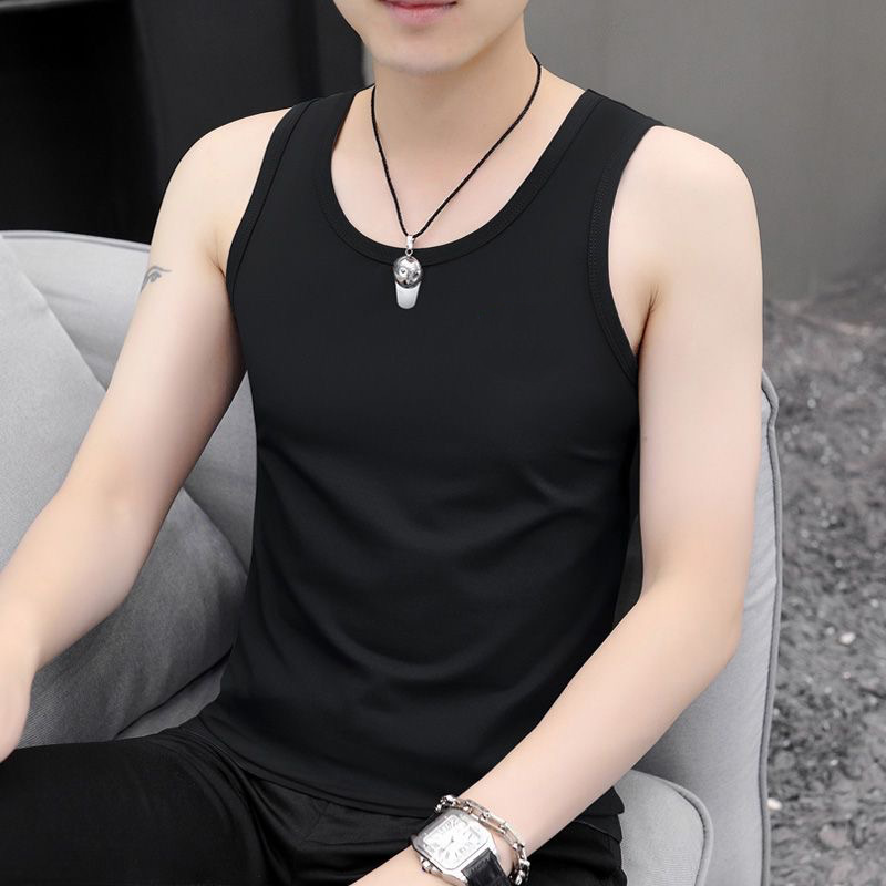 Fashionable and versatile sweatshirt slim fit stylish vest fashionable inner wear outer wear men's vest waistcoat plain color slim fit base 