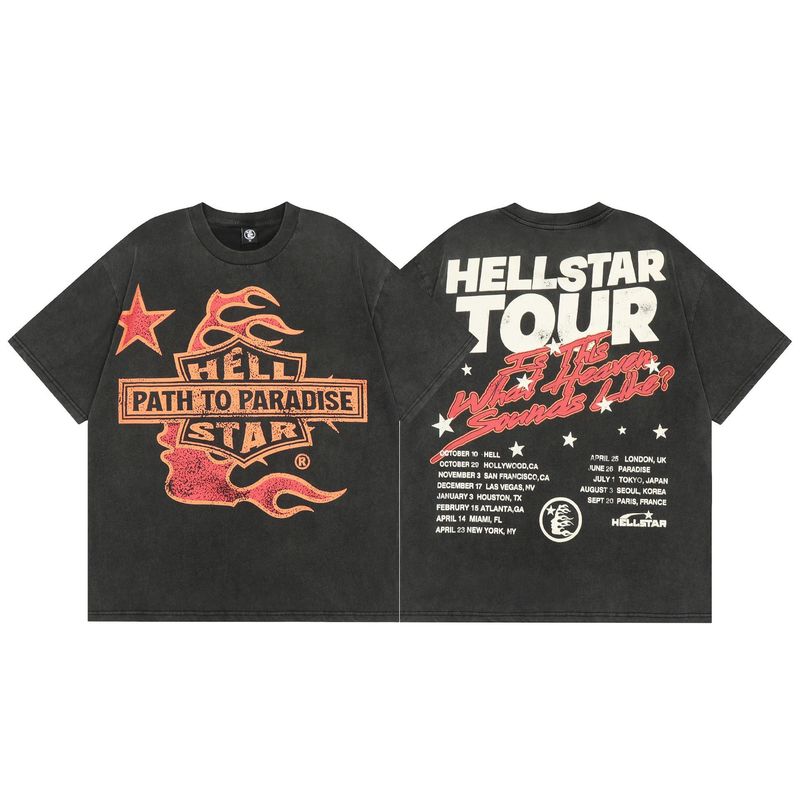 クロスボーダー新しい夏アメリカンレトロ半袖クリエイティブレタープリントルーズトレンディブランド半袖Tシャツトップス男性と女性用|undefined