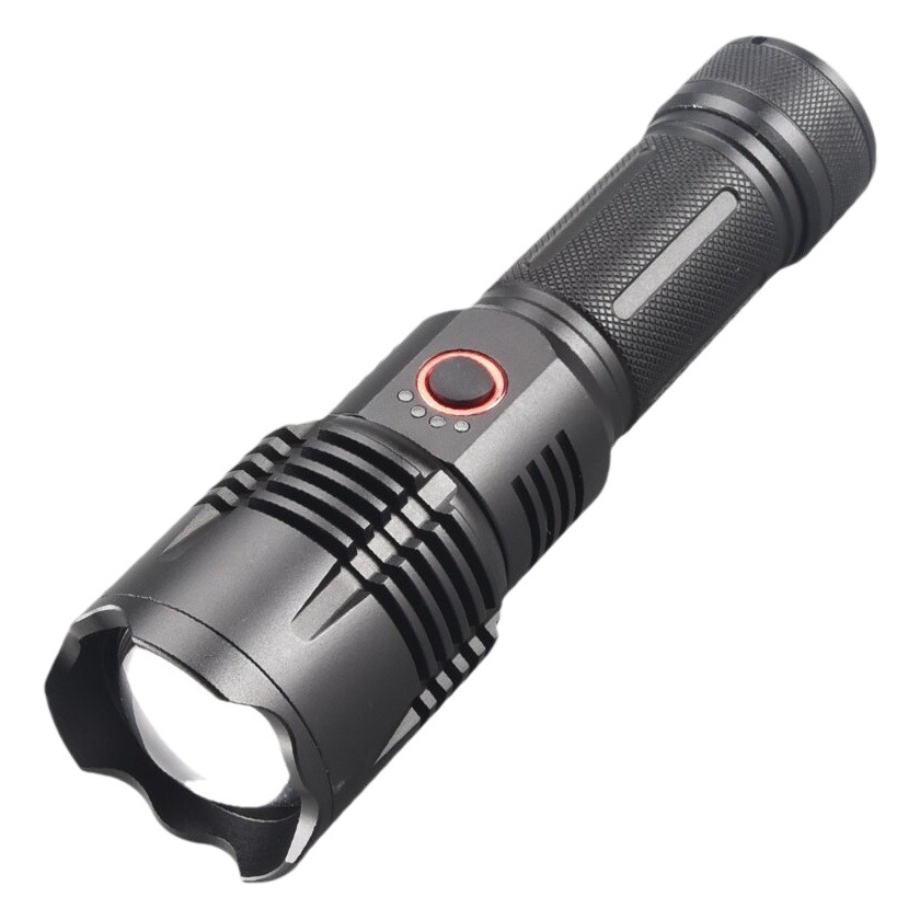 Linterna láser blanca recargable transfronteriza, luz fuerte, ultra brillante, zoom de largo alcance, pantalla eléctrica, banco de energía para exteriores, iluminación para el hogar