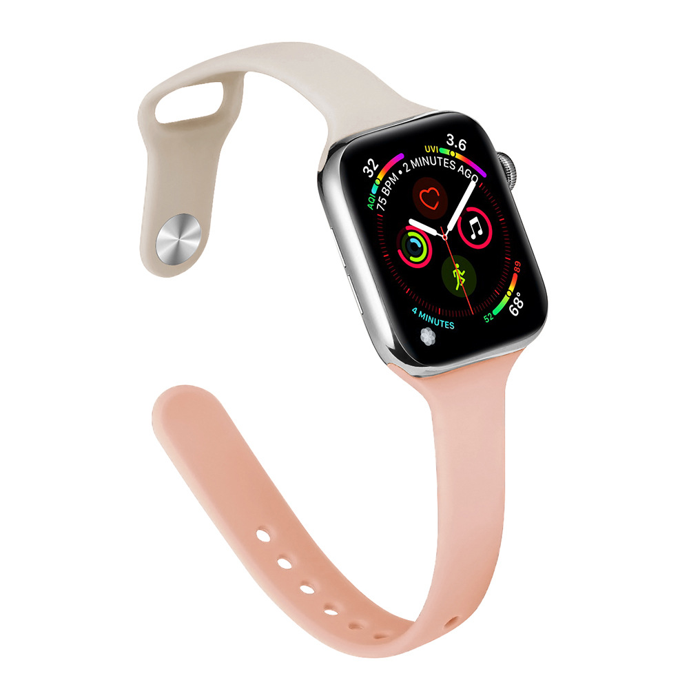 Aplicable Apple Watch correa Applewatch8SE7654 cintura pequeña correa de silicona delgada moda deportiva