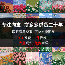 批发数字油画diy填充郁金香花卉装饰画夜市摆摊油彩画实木框
