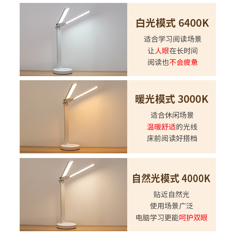 電気スタンドの目保護学習led充電式電気学生寮の読書灯子供の視力保護寝室のヘッドランプ