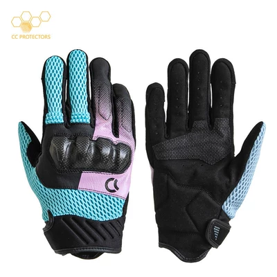 Motorcycle Safety Supplies – Gloves for Men and Women - pinkblue-s