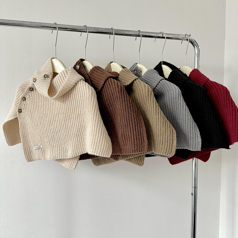 New Wool Button Driving Pullover Shawl Women's Outwear Fashion Versatile Warm and Cold Resistant Knitted Scarf Neck_voghion.com