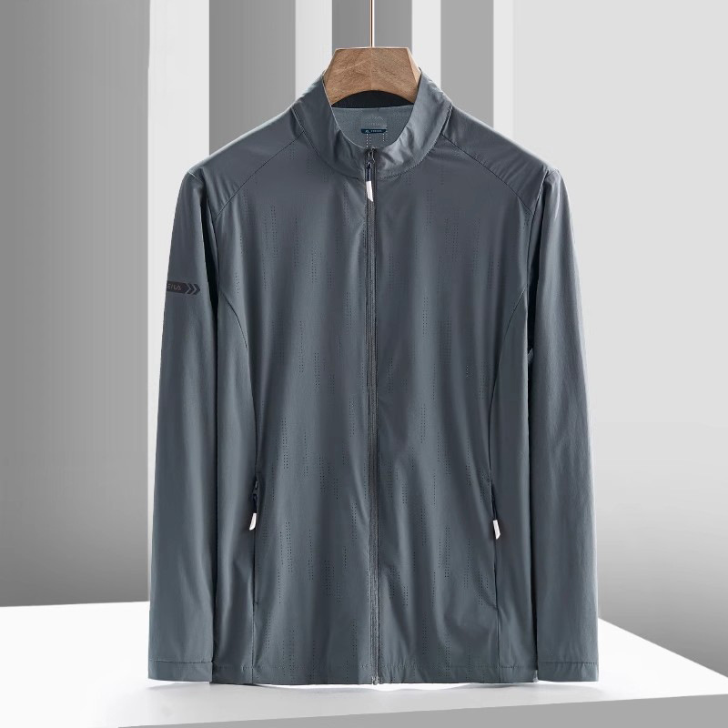 Cross-border Summer Ice Silk Sun Protection Clothing Men's Breathable Loose plus size Fishing Collar Sun Protection Clothing Jacket Men's Clothing