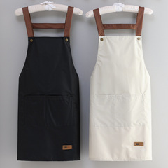 New fashion simple apron with logo printing, manicure, milk tea shop work clothes for women and men, home kitchen waterproof apron