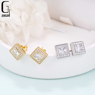 S925 Silver Moissanite Men's and Women's Couples Tanabata Gift-giving Fashion Earrings Cross-border E-commerce New Drilling Test Drill Pen