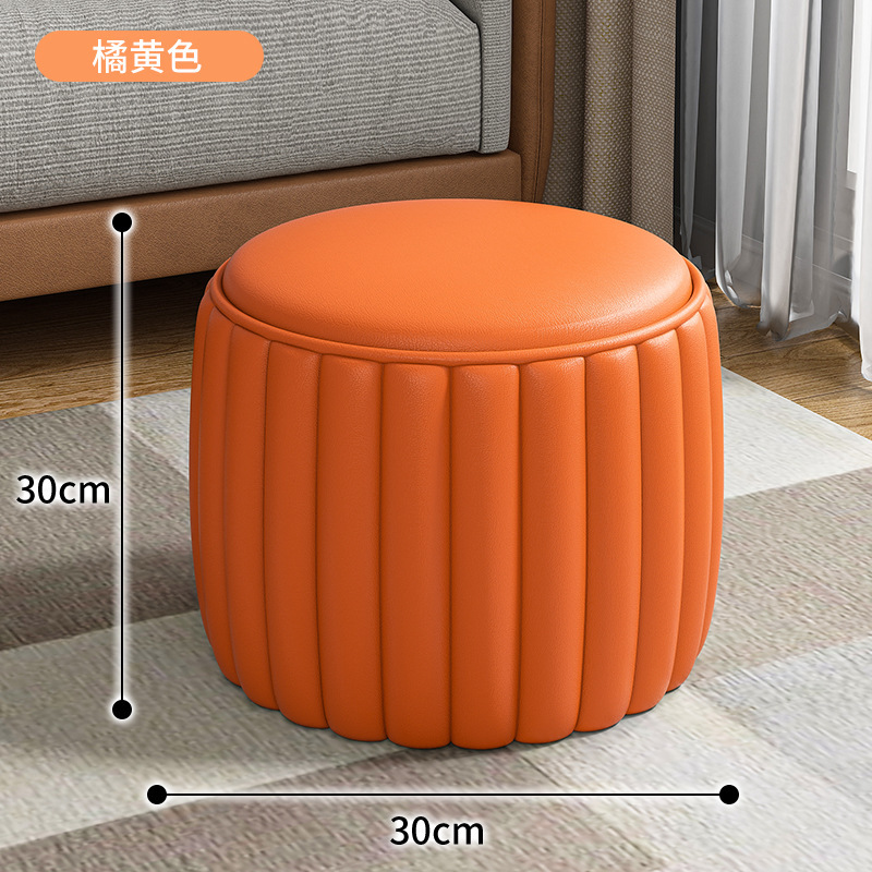 小さなスツール、家庭用ロースツール、インターネットセレブのカボチャの小さなベンチ、高級リビングルーム無垢材コーヒーテーブル、ラウンドスツール、靴交換スツール、座りベンチ|undefined