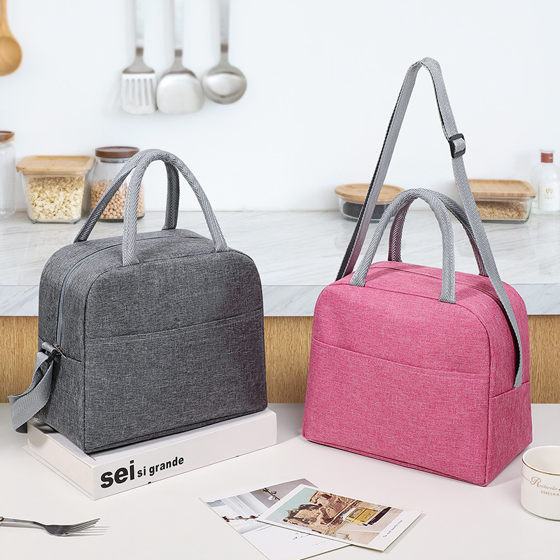 Bolsa de aislamiento de tela simple de Oxford, bolsa de almuerzo portátil de gran capacidad, bolsa de aislamiento de mochila, bolsa de picnic de comida para el trabajo y la escuela.