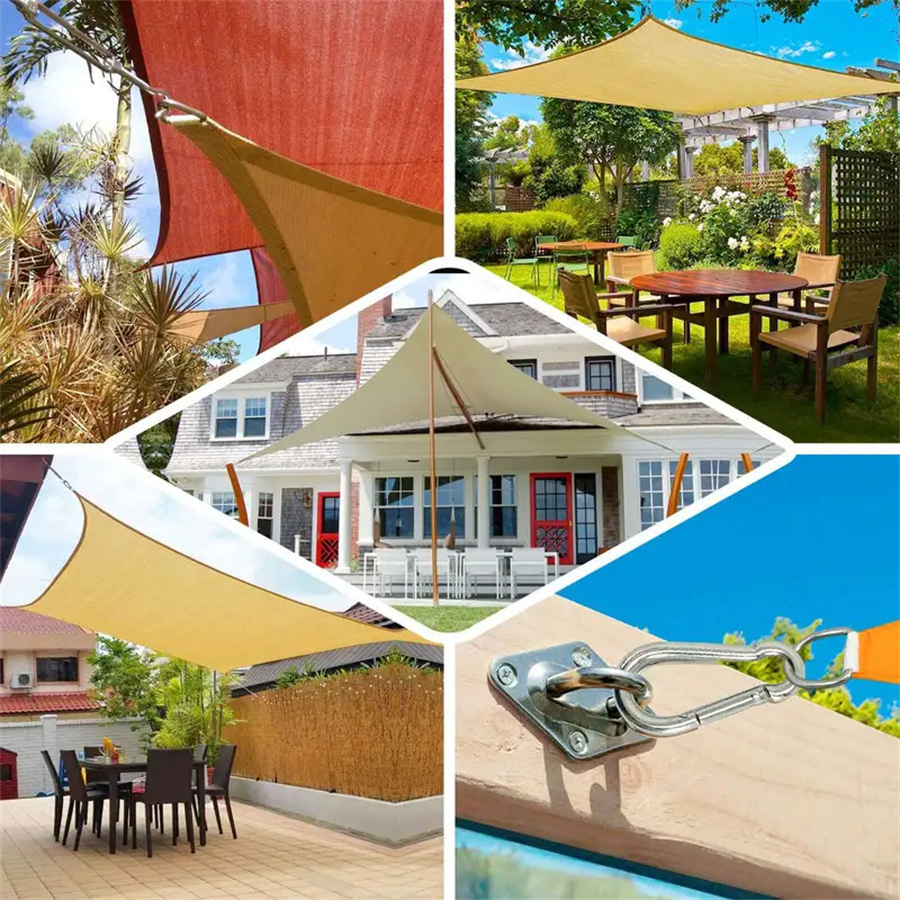 Xiyin Temu Cross-Border Outdoor Canopy in Stock, Rectangular Sunshade Sail, 420D Oxford Cloth Sunshade Sail, Triangular Shape