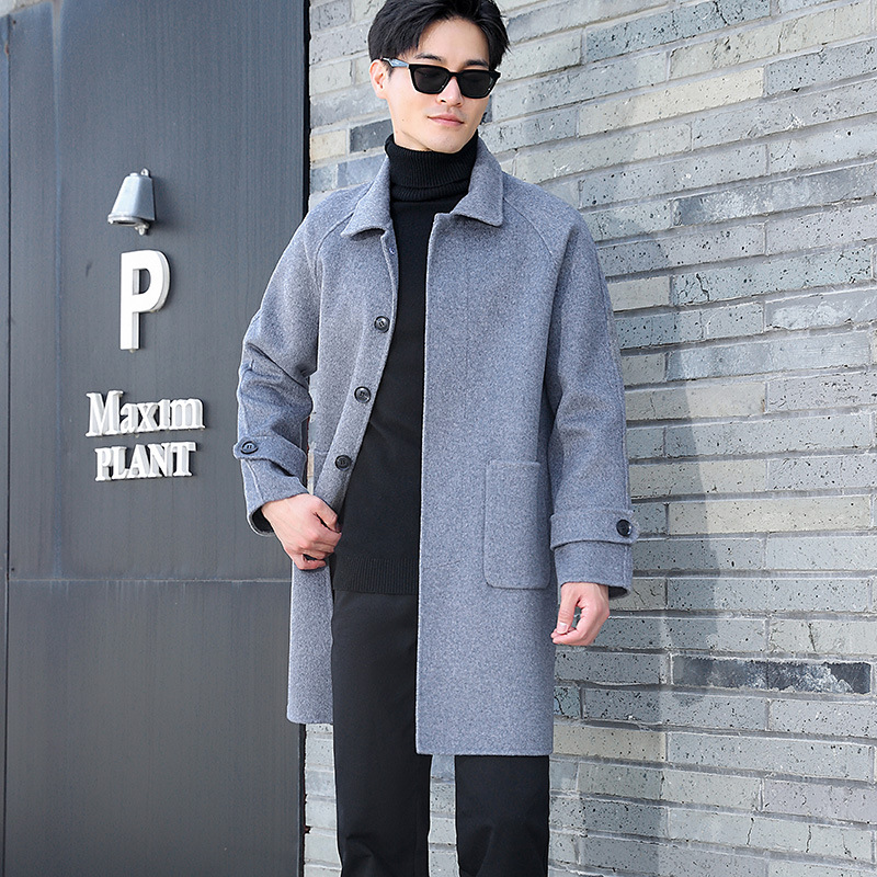 22冬季新款双面尼羊毛大衣男士中长款轻商务减龄呢子外套韩版潮流