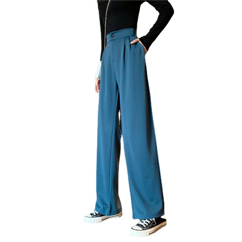 Korean version of spring, summer, and autumn shows a slim and drooping feeling. Loose sweeping wide leg pants for women, suit pants, formal pants, high waisted casual pants for women