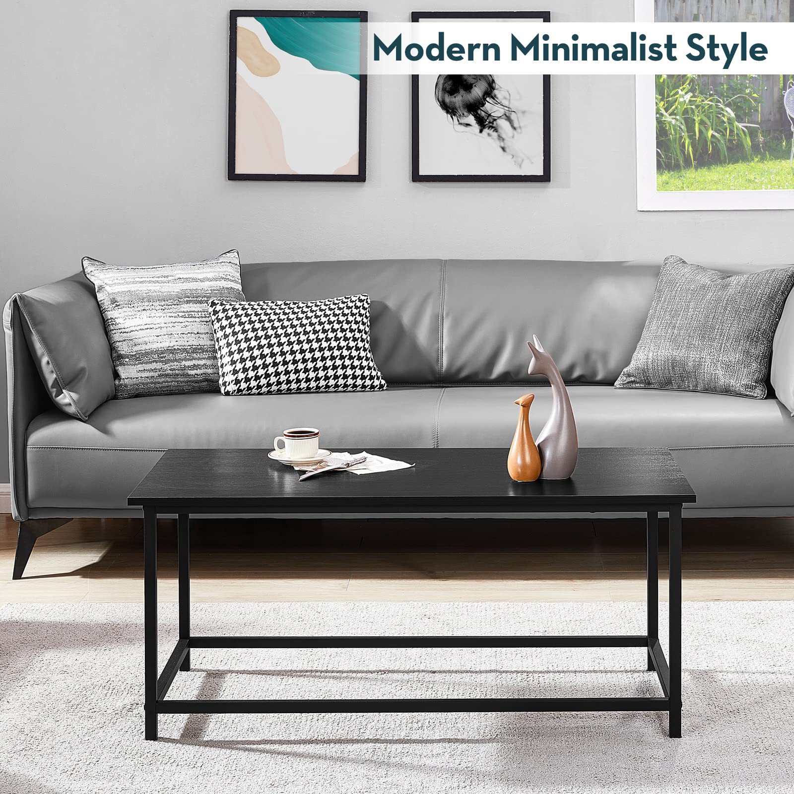 Mesa de té de lujo ligero sofá de sala de estar alta sensación rectangular mesa de café de madera sólida mesa de café de madera