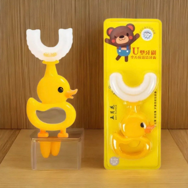 & ベビーソフト毛乳歯ブラシ 0-3 シリコーンマニュアルかわいい子供用歯ブラシ幼児 1-3 歳 U 字型歯ブラシ|undefined