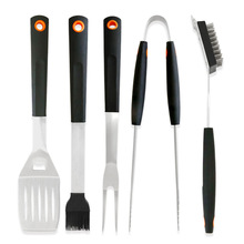 不锈钢烧烤套装五件套 塑料柄烤具户外BBQ 烧烤工具 组合套装烤肉