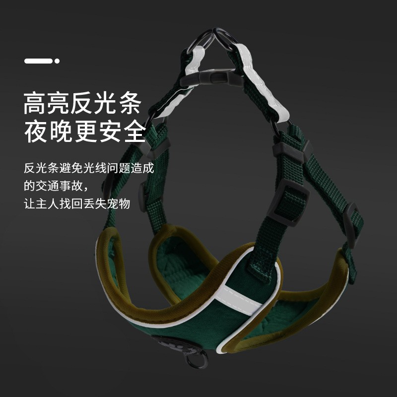 El perro popular transfronterizo suministra la nueva correa de pecho de la cuerda de tracción del animal doméstico respirable reflexivo pequeña y mediana cuerda de tracción del gato