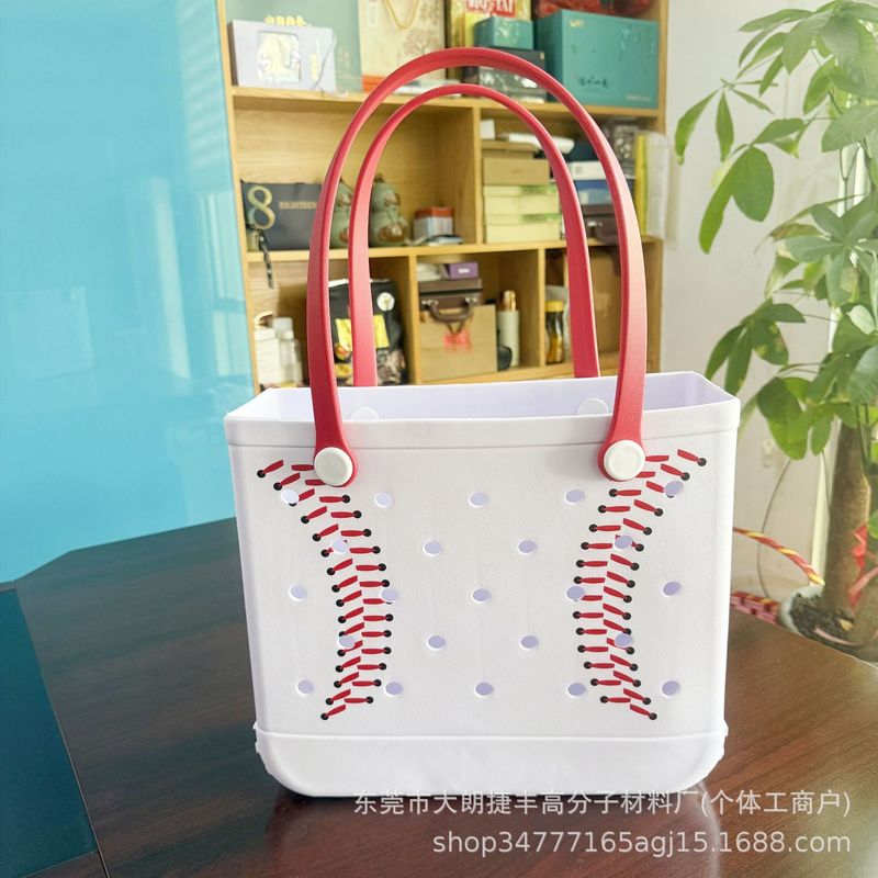欧米の大型EVAビーチバッグ多機能収納バッグ女性用ハンドバッグDIY穴バッグ大容量スポット|undefined