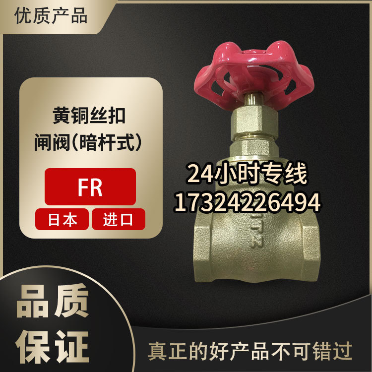 KITZ自来水管开关125日本蒸汽闸阀DN15黄铜高温阀门BRS高压阀FR