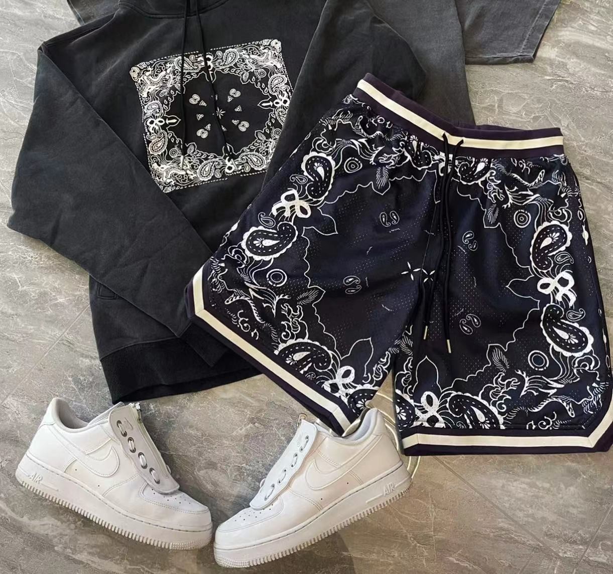 Flor de anacardo europea y americana Pantalones de hombre de moda americanos pantalones cortos casuales de verano ropa exterior pantalones cortos de secado rápido de los hombres marca de moda