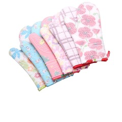 Floral Pattern Transparent Heat Insulating Gloves, Anti-Scalding Silicone Kitchen Baking Oven Gloves, Thick Microwave Gloves