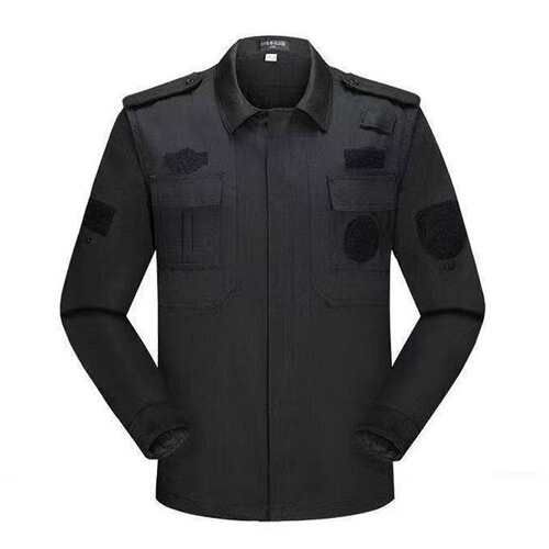 Security work clothes spring, autumn and winter black long-sleeved shirt security uniform winter breathable clothes security uniform top