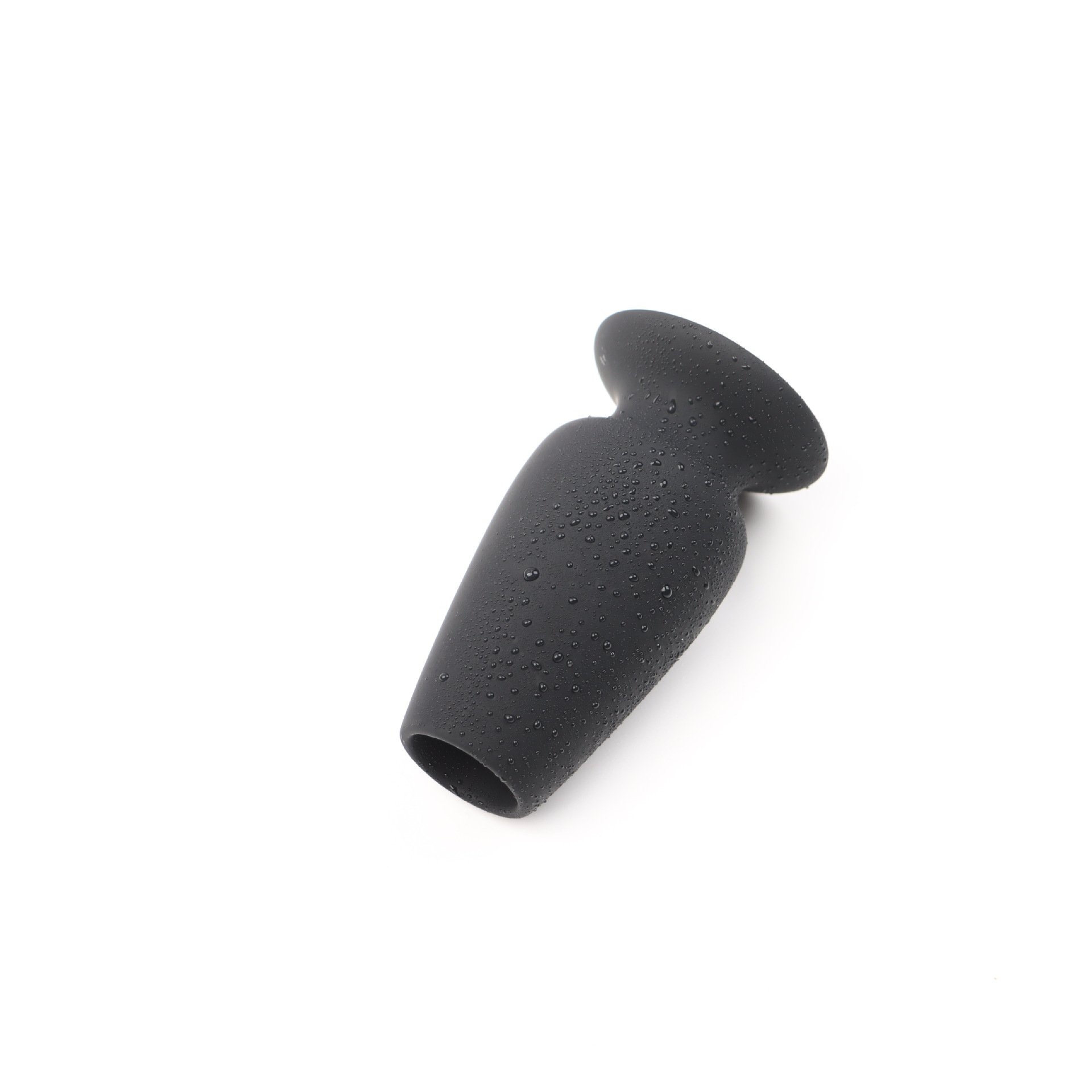 Hollow Anal Plug, Small Silicone Training Plug, Black — detail image 9