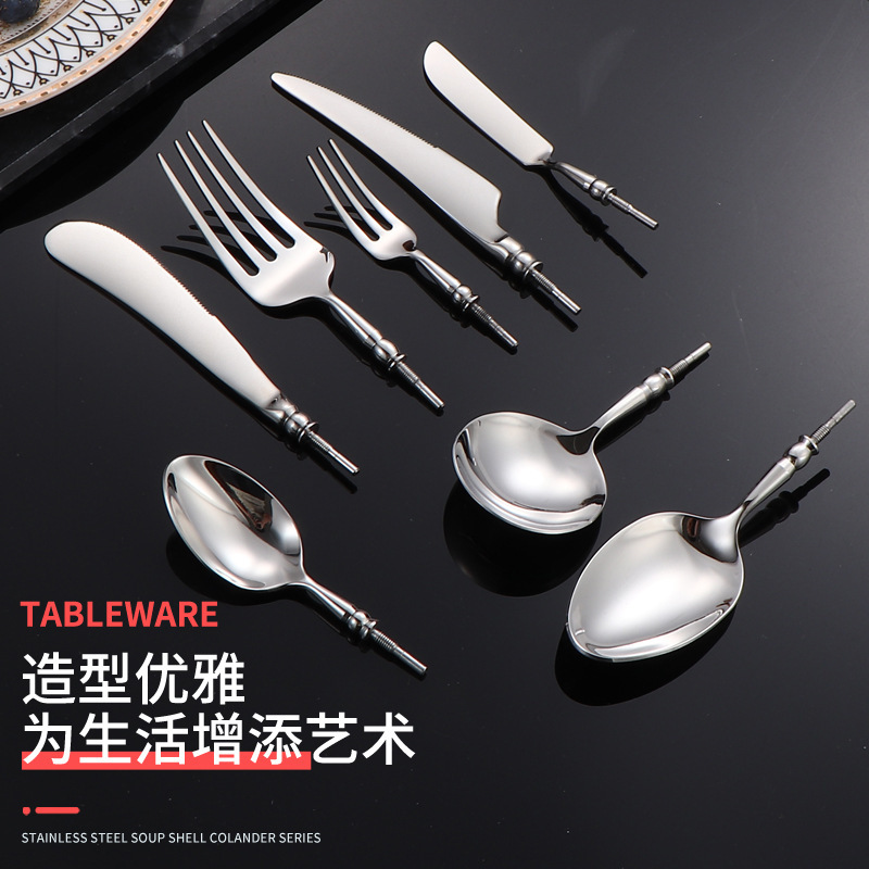 Thick and Durable Craft Fine Quality Hardware Joker Style 304 Stainless Steel Semi-finished Knife, Fork and Spoon Accessories