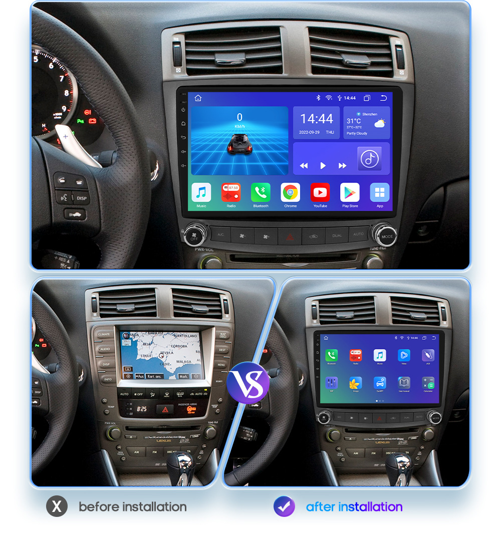 Cross-border Android navigation is suitable for 06-12 Lexus IS250 central control large screen car navigation all-in-one