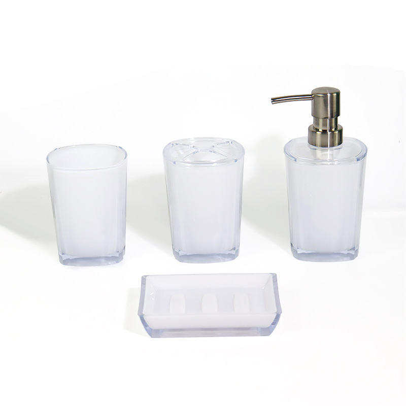 Doble Capa de baño geométrico de cuatro piezas de cepillo de dientes simple titular de enjuague bucal taza de jabón botella de loción traje de baño