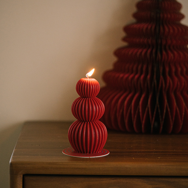 Simple superposición redonda regalo de Año Nuevo calabaza de azúcar y calabaza sopa