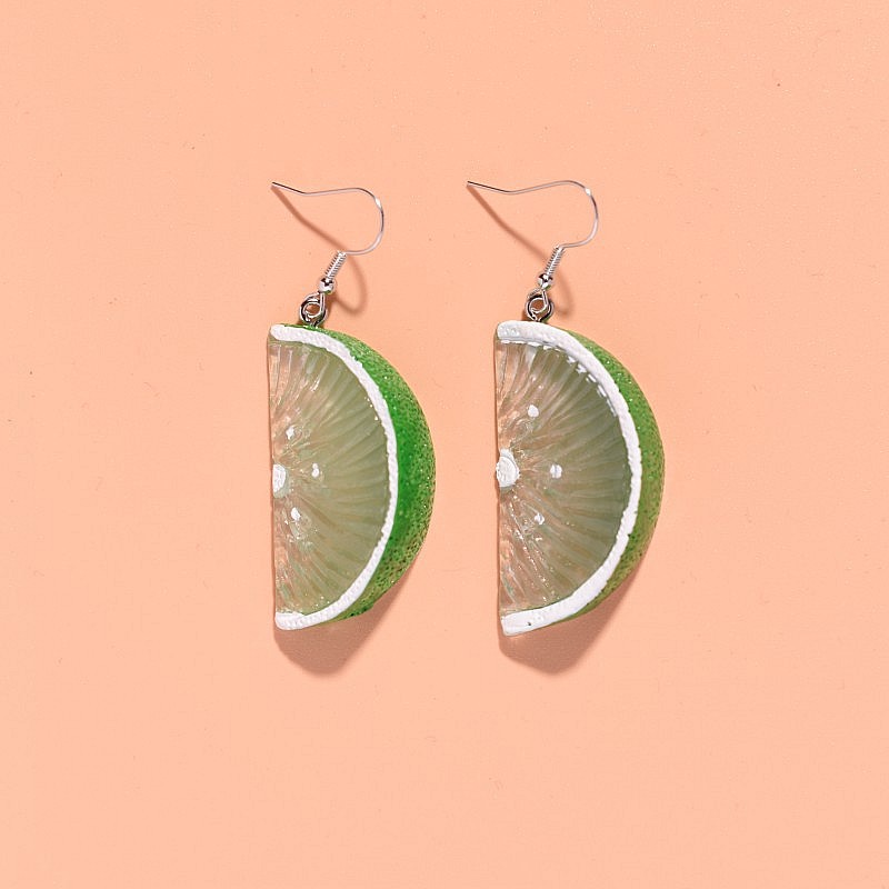 1 Pair Elegant Lady Simple Style Fruit Stoving Varnish Plastic Resin Drop Earrings display picture 3