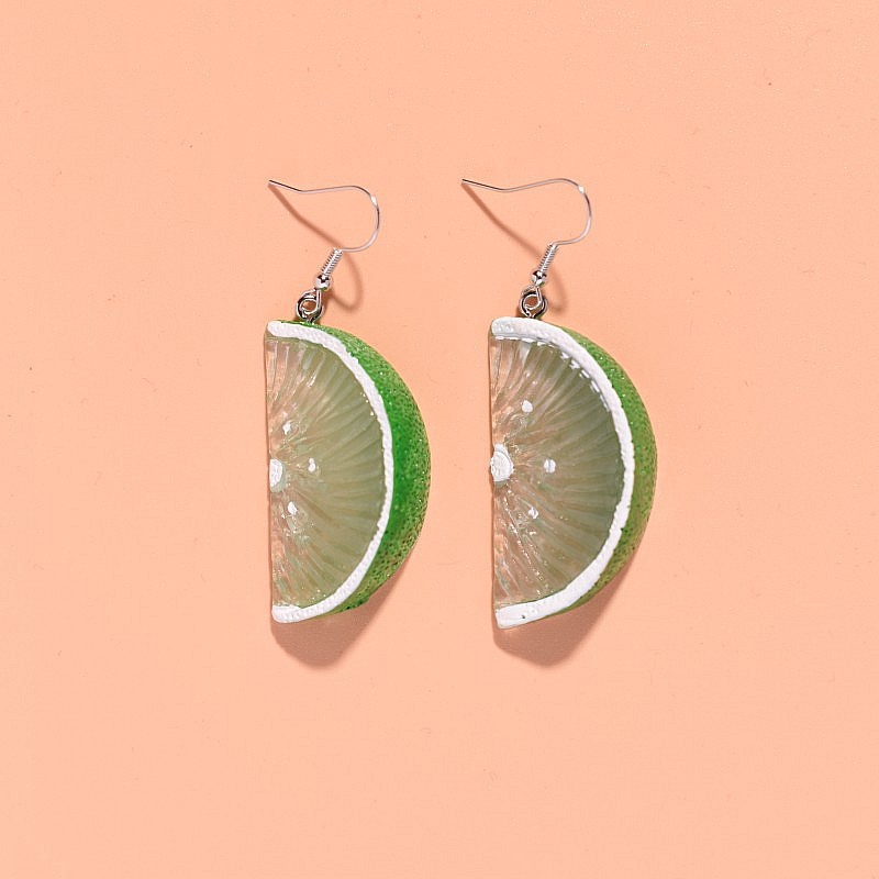 Plastic, Resin Material Fruit Pattern 1 Pair Elegant Lady Simple Style Fruit Stoving Varnish Plastic Resin Drop Earrings