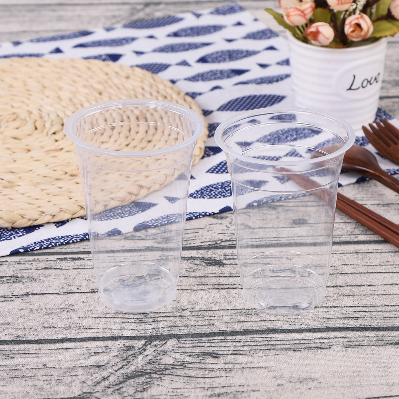 网红90口径一次性奶茶杯子塑料杯磨砂注塑杯打包杯饮料冷饮杯批发