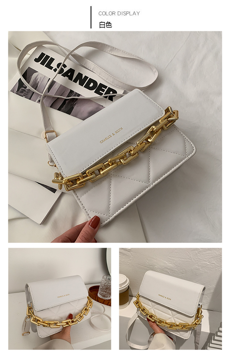 255g Weight Synthetic Leather Lining Material Magnetic Buckle Closure Type Single Shoulder Strap Strap Type Square Bag Bags Type Pu Leather Material Solid Color Pattern Streetwear Style Square Shape Khaki, White, Red, Black Color Small Size Small Pu Leather Streetwear Square Bag 14